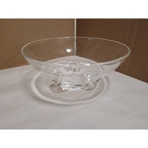 Rare Mid Century Modern Steuben 8 inch 3 footed bowl. Signed